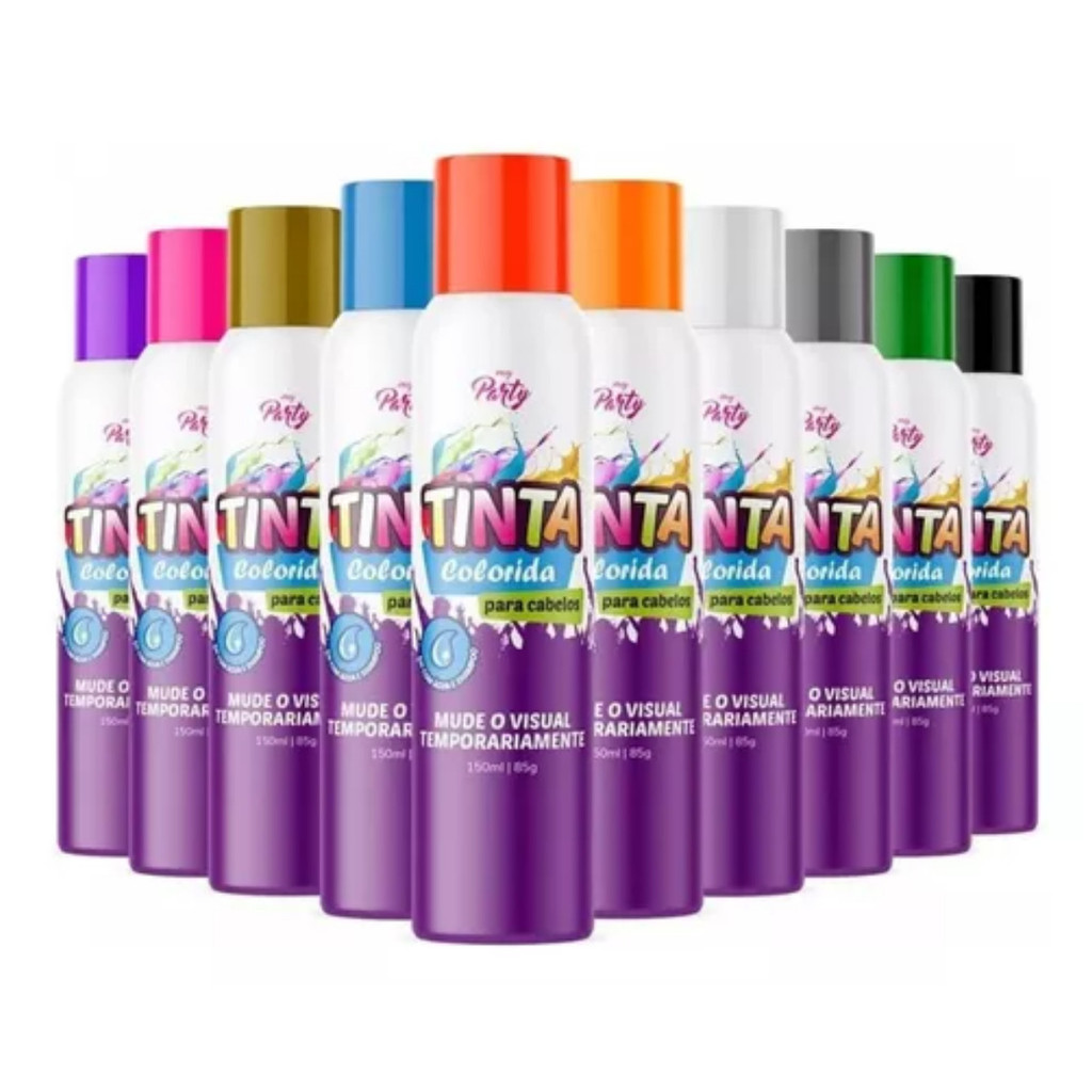3 Tinta Temporária My Party 150ML Colorida Spray Para Cabelo Maluco ...