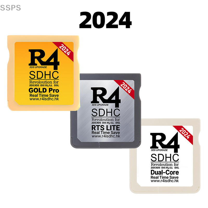 [SSPS] 2024 Para Cartão De Jogo NDS R4I SDHC TF R4 Gold Pro Vídeo Game Memória Digital White Silver FAH