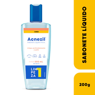 Acnezil Sabonete antisseptico Liquido Facial 200ml sabonete para espinhas todo tipo de pele limpa profundamente