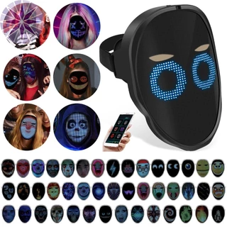 Máscara LED 2000mAh Recarregável Rosto Transformando Com Detecção De Gestos App Controlado Light UP Personalizável SHOPCYC1048