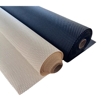 Palhinha Indiana Quadriculada Fibra Sintética PVC Tela Rattan 50cm x 1,40m Preto/Bege