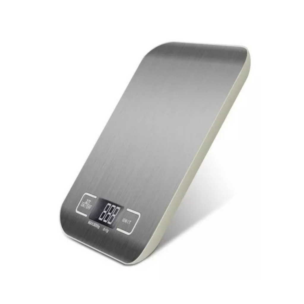 Balança Cozinha Fit Alimentos 5kg Aço Inox Visor Grande Capacidade máxima 5kg Cor Prateado