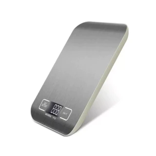 Balança Cozinha Fit Alimentos 5kg Aço Inox Visor Grande Capacidade máxima 5kg Cor Prateado