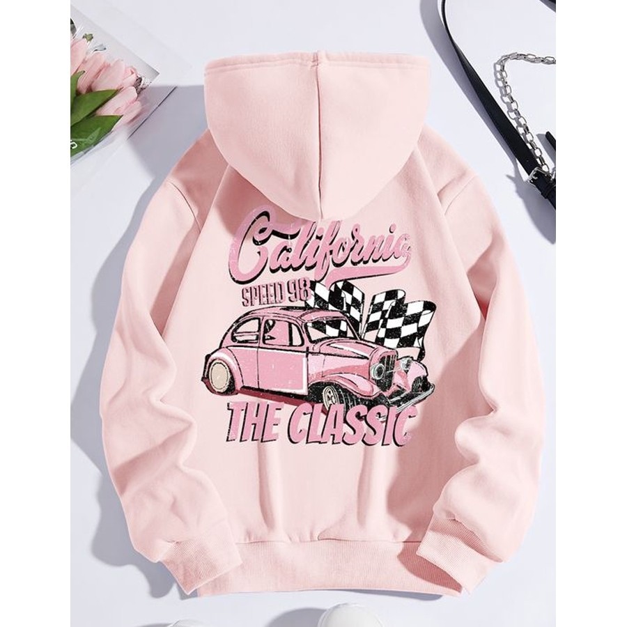 Blusa Moletom Fusca California Rosa Costas Tendencia Casual Feminina |  Shopee Brasil