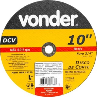 Disco de corte 254 x 3,2 x 19,05 mm ? DCV - Vonder