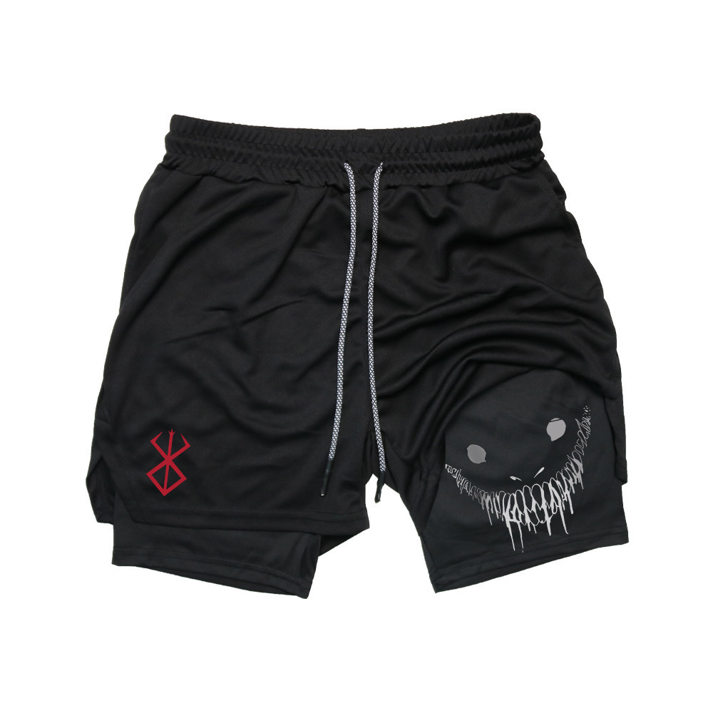 Anime berserk shorts Homens 2 Em 1 De Treinamento De Ginástica Treino Rápido E Seco jogging