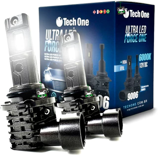 Kit Par Lâmpada Automotiva Ultra Led Force One 6000K 4100 Lúmens Encaixe HB4/9006 TechOne