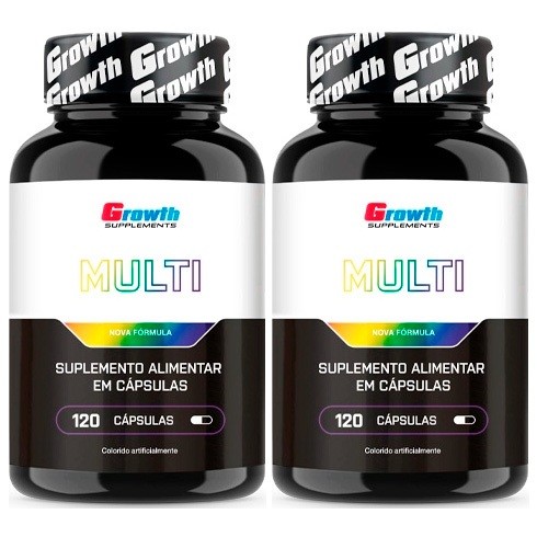 Kit 2x Multivitamínico Growth - (2x 120 Cápsulas) - Growth Supplements ...