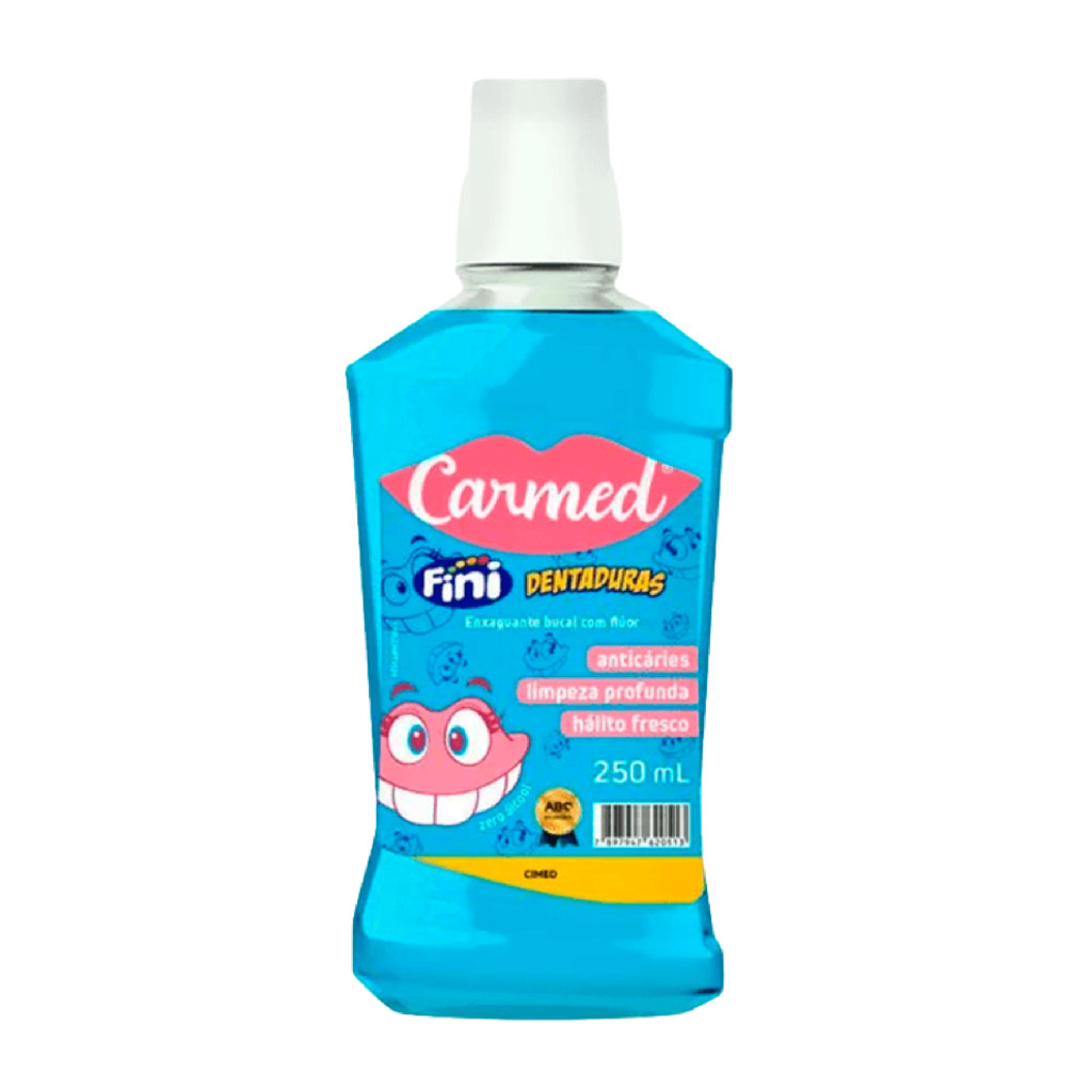 Enxaguante Bucal Com Flúor Fini Dentaduras Carmed 250ml | Shopee Brasil