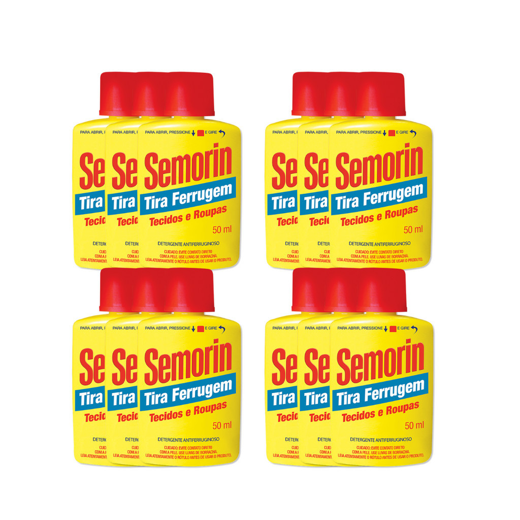 Kit 12 Semorin Gotas O Tira Ferrugem Roupas 50ml Cada | Shopee Brasil