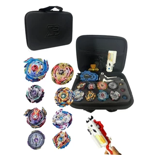 Beyblade Maleta Kit Com 8 Beyblade + Lançador Dupla Rotação