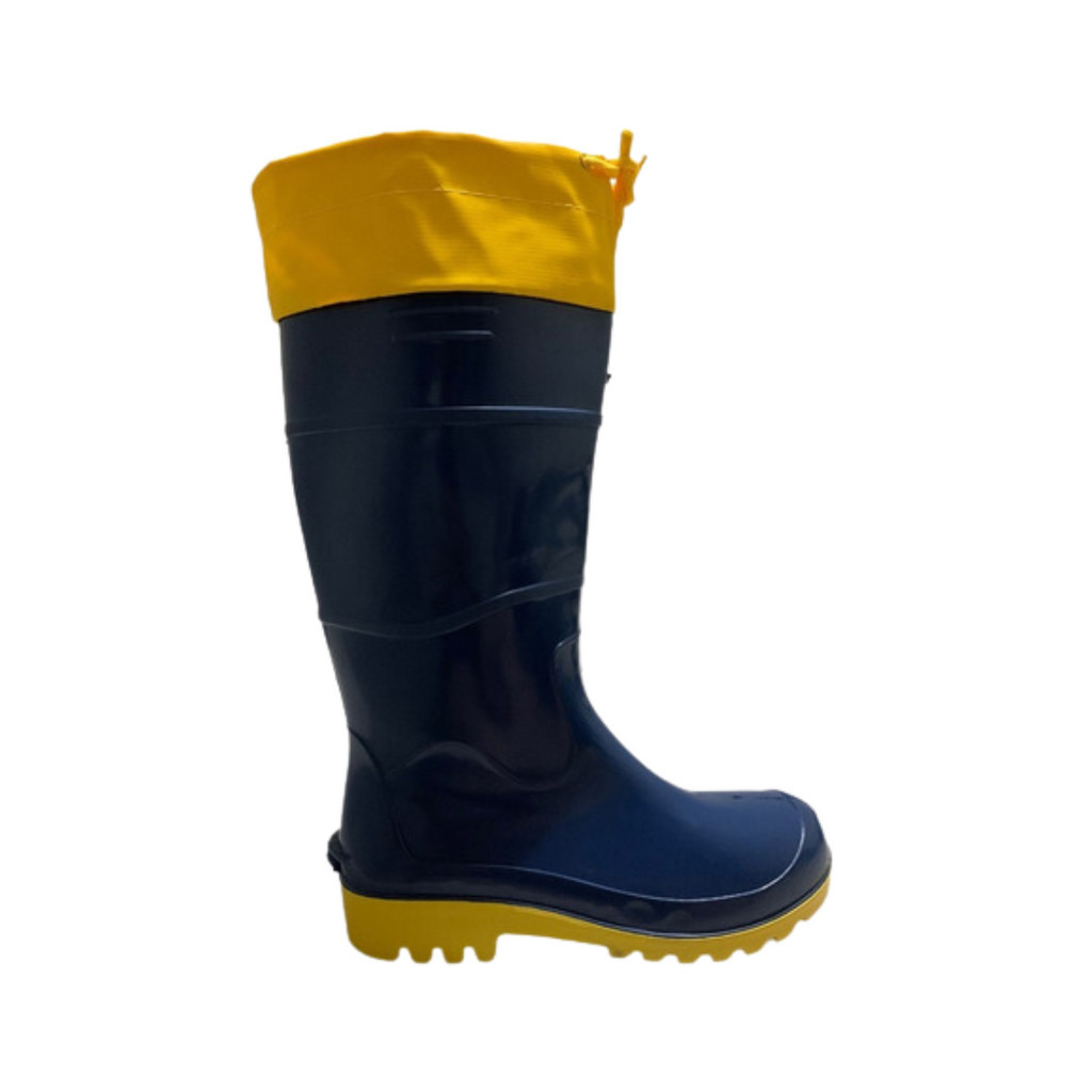 Bota Baspan De Pvc Náutica Cano Longo Amarrar Solado Amarelo
