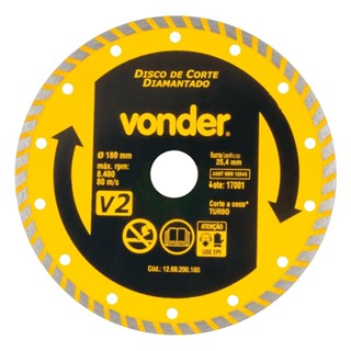 Disco diamantado turbo 180 mm - Vonder