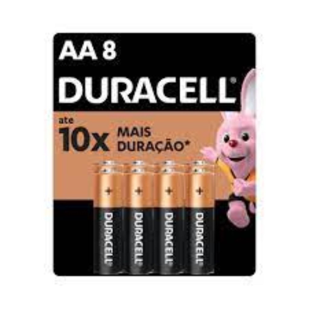 Pilha Duracell Alcalina AA com 8