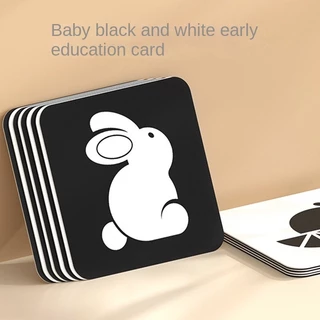 Recém-nascido Educação Precoce Cartão Estimulante Visual 0 a 3 Meses Baby Rastreamento Colorido Educacional Brinquedo Preto Cartão Branco 12