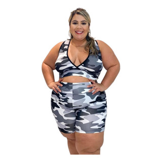 Conjunto Para Treino Academia 2 Roupas Fitness Plus Size