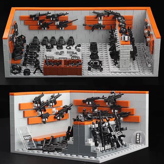 Compatível com LEGO/série militar/equipamento/LEGO cena equipamentos biblioteca/DIY montagem/blocos de construção brinquedos