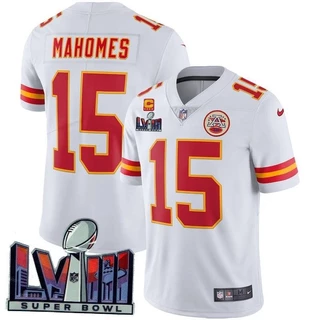 Camisa Branca Masculina Regata NFL Kansas City Chiefs Patrick Mahomes Limitada Camiseta De Futebol Americana Jersey