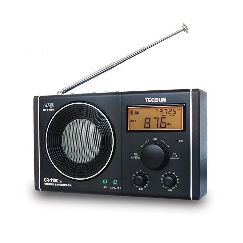 Rádio Portátil de Mesa Tecsun CR-1100DSP Sintonizador Digital Estéreo ...