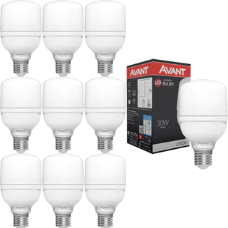 10 Lâmpadas Led Bulbo HP 30w Luz Branca 6500k E27 Avant em Oferta na Shopee
