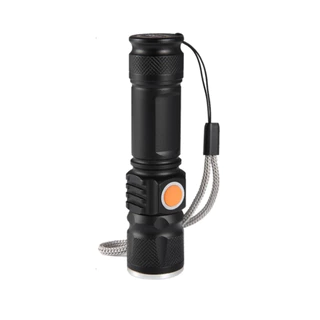 Lanterna Portátil em Metal Alça e LED Recarregável USB