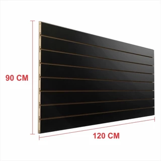 Painel canaletado 90x120 Preto kit placa mdf loja canaletado canelado E-nichos