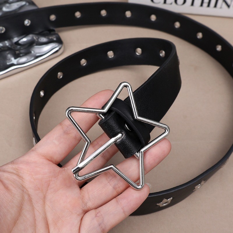 Cinto Star Buckle Belt-Jean Pant Cintos Decorativos-Acessórios