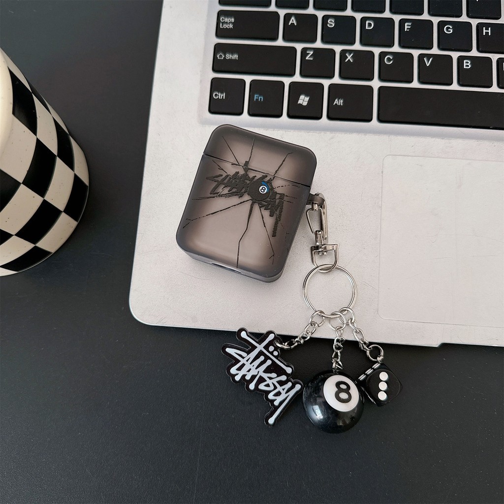 STUSSY With Billiard Keychain STUSSY For AIRPODS 4 Pro 1/2/3