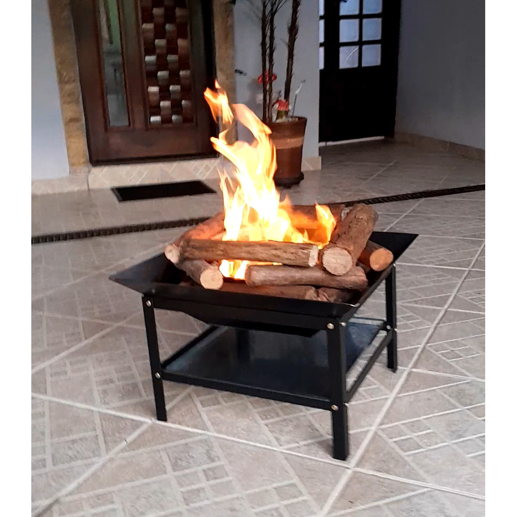 Lareira Externa p/ Jardim a Lenha Aquecedor Fogueira Fireplace Portátil ...