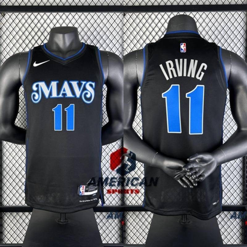 Camisa De Basquetebol Masculina regata Dallas Mavericks Kyrie Irving Camiseta Black 2023/24 Cidade NBA Jersey