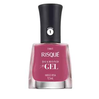 Esmalte Diamond Gel Hibisco Rosa Manicure Risque 9,5Ml