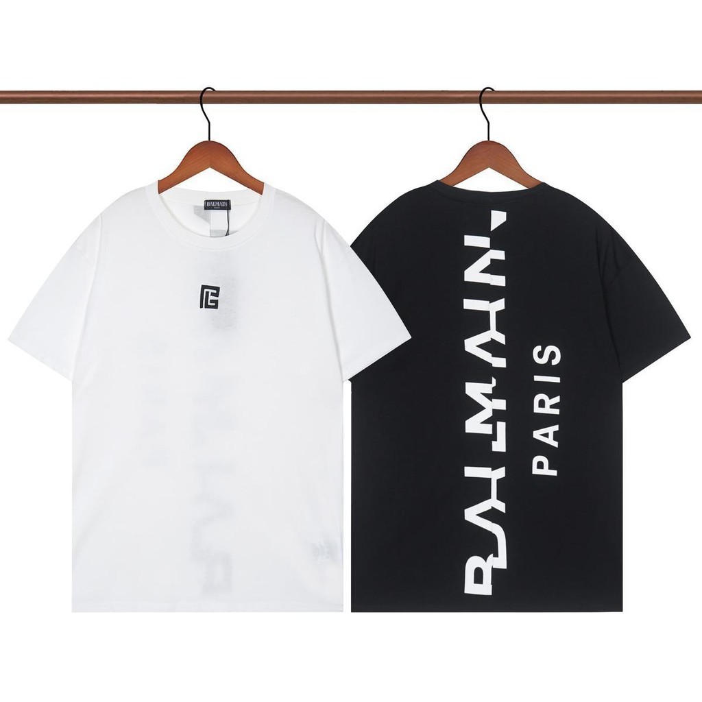 Novo Estilo Camiseta Balman Camiseta Manga Curta Homens Mulheres Mesmo Estilo Algodão Puro Impressão de Carta de Rótulo Pequeno em Casual Colarinho Solto Label+Tag