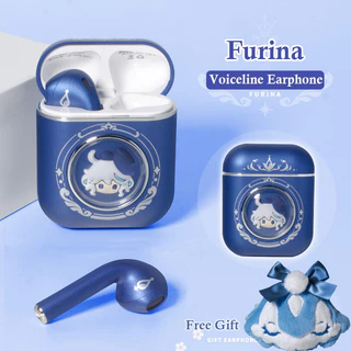 【 Freebies 】 New Furina Genshin Impact Wireless Bluetooth 5.3 Fones De Ouvido Com Focos Linha De Voz Raiden Shogun Wanderer Elysia Earbuds De Baixa Latência HiFi Sound Quality