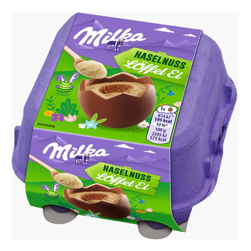 Ovo De Páscoa Loffel Ei Haselnuss Milka Com 4 Unidades De 34g