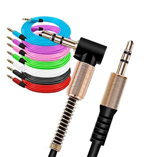 Cabo de Áudio P2 Auxiliar com Mola 3.5mm Caixa Som Estereo