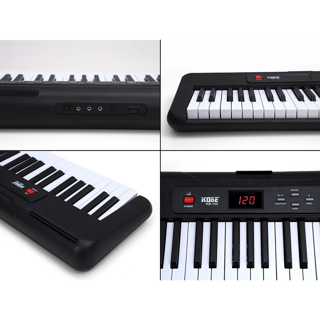 Kit Teclado Musical Kobe KB-150 5/8 61 Teclas Com Estante X