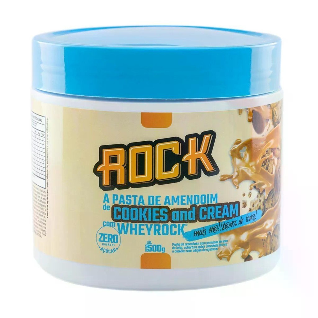 Pasta De Amendoim Rock Cookies And Cream 600g | Shopee Brasil