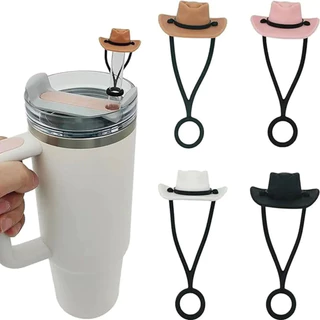 Chapéu De Cowboy De Silicone Capas De Palha Cute Funny Tumbler Acessórios Compatíveis Com Stanley