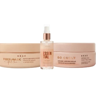 Braé Kit Mascara Fiber Go Curly Oil Blend Trio (3 Produtos)