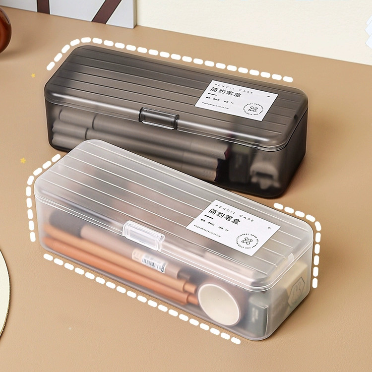 Caixa De Papelaria Transparente De Grande Capacidade , Estojo Multifuncional Para Crianças , Marcador De Estudante , Can