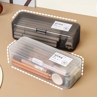 Caixa De Papelaria Transparente De Grande Capacidade , Estojo Multifuncional Para Crianças , Marcador De Estudante , Can