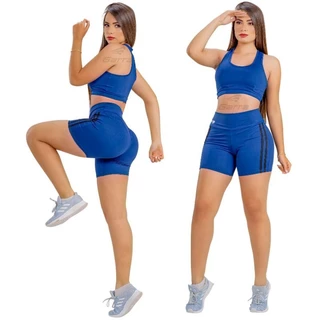 Bermuda Feminina Suplex Short Fitness Cós Alto para Atividade Física Academia e Corrida