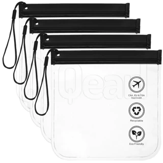Saco De Armazenagem Com Zíper Transparente-Para Cosméticos De Viagem À Prova D'água E Reutilizável De Vazamento De PEVA Portátil Arquivo Estudantil em Oferta na Shopee