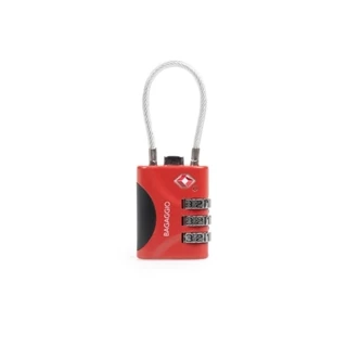 Cadeado TSA com Cabo de Aço Vermelho