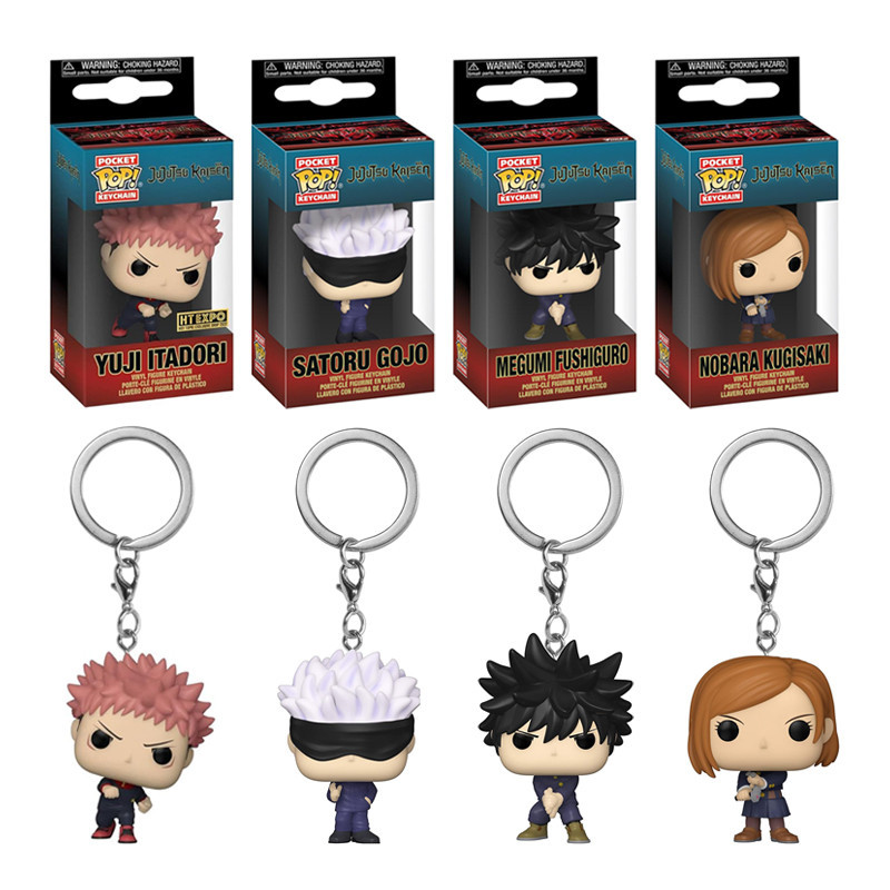 Chaveiro Jujutsu Kaisen Figura Pingente Itadori Yuji Satoru Gojo Fushiguro Megumi Kugisaki Nobara Bonecas Modelo Decoração