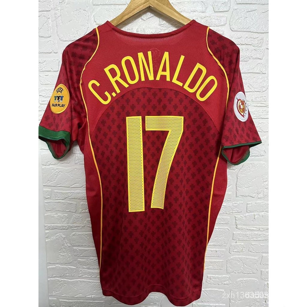 【12 horas Nave dentro de 】Retro2004Portugal Principal Short17 # C. Ronaldo 5 # Rui Costa 7 # Personalização da Camisa e Nome
