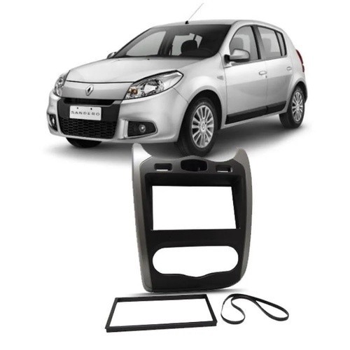 Moldura Painel DVD 2 Din MP5 Central Multimidia Renault Sandero 2013 a 2015
