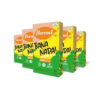 Kit Tablete Bananada Cremosa Flormel Zero Açúcar Com 5 Unidades
