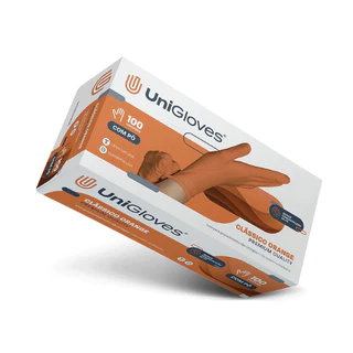 Luva látex LARANJA com pó UNIGLOVES