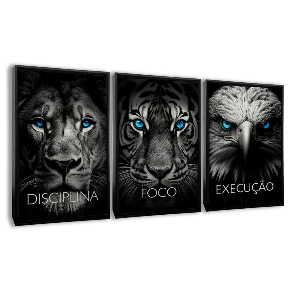 Quadro Motivacional Decorativo Disciplina Foco Execução para Sala Escritório Quarto